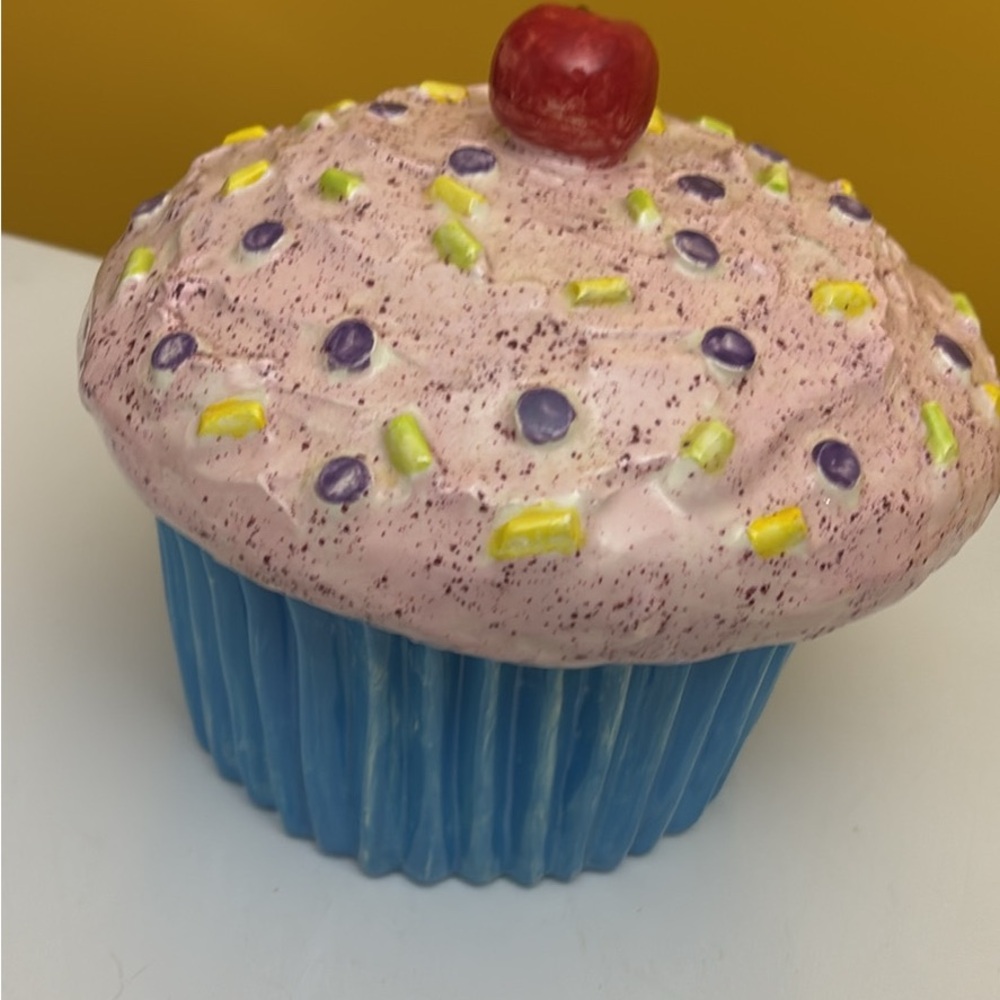 Colorful Ceramic Cupcake cookie jar